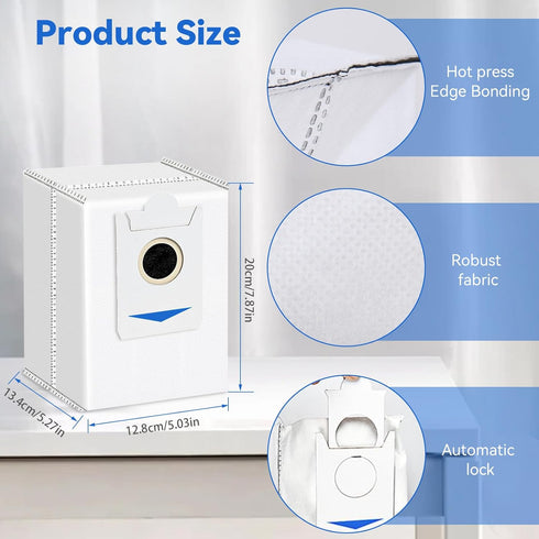 Dust Bags Compatible with ECOVACS DEEBOT X2 Omni/X2/X2 PRO, Disposable Replacement Vacuum Bags (6 Pack)
