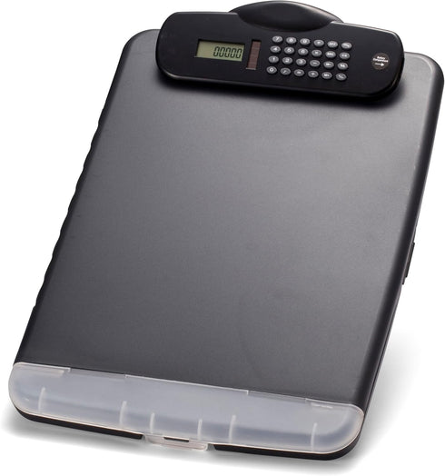 Officemate OIC Slim Clipboard Storage Box with Calculator