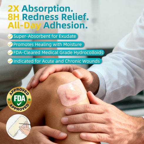 (2in*16ft), Dimora Medical Grade Hydrocolloid Bandage Roll Highly Absorbent Hydrocolloid Dressings for Wound Care