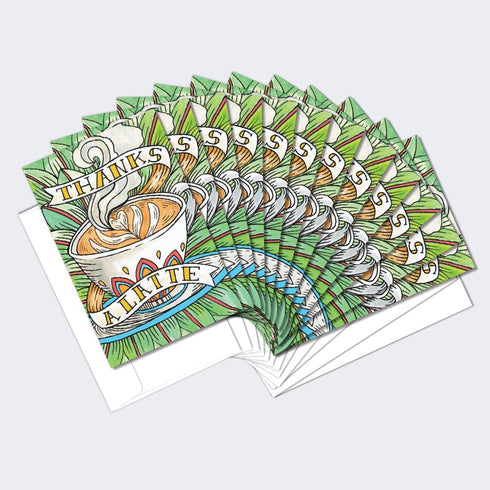 Tree-Free Greetings Thank You Cards, 12 Cards + White Envelopes, 4"x6", Artful Designs, 100% Recycled Paper, Made in