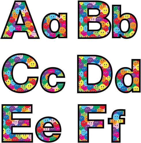 Hygloss Products 3 Inch Bulletin Board Letters and Numbers – Punch Out Smiley Faces Design Combo – 350 Pieces