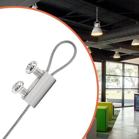 24 Pcs Stainless Steel Wire Rope Cable Clamp, Adjustable New Upgrade Double Hole Wire Rope Fastener