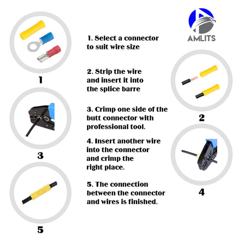 300 PCS Insulated Wire Electrical Connectors - Butt, Ring, Spade, Quick Disconnect Assortment Kit