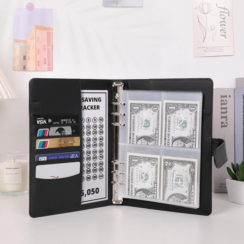 SKYDUE 100 Envelopes Money Saving Challenge Binder, A5 Budget Binder with Cash Envelopes for Savings