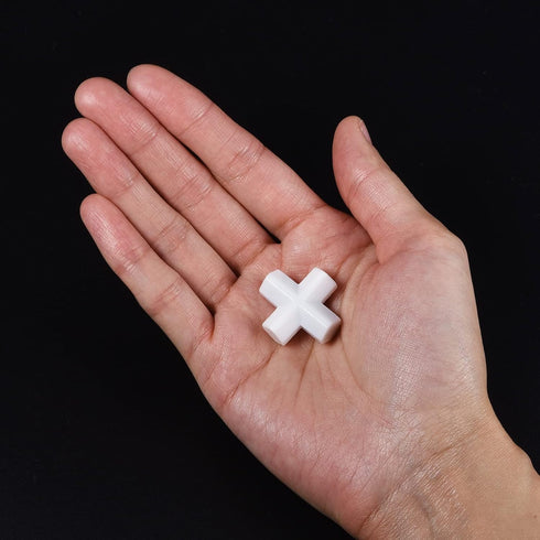 MECCANIXITY Magnetic Stirrer Mixer, Stir Bar Rod 25mm(1") Cross Shape Coating Magnet, White, 3Pcs for Laboratory