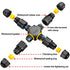 IP68 Waterproof Cable Connector, 4 Way Junction Box for Outdoor, Screwless 3 Pins Electrical Cable Protector
