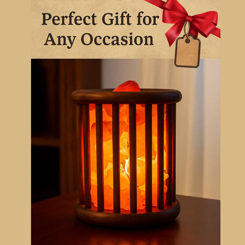 7"(D) 8.5"(H) Himalayan Pink Salt Lamp Cage Heated Rock Lamp for Relaxation, Detox & Home Spa