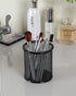 EasyPAG 2-Pack Metal Mesh Pen Holder - 3.8" Desk Organizer for Office/Home/School, Black with Non-Slip Base