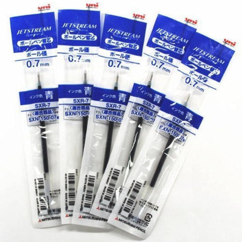 Uni-ball Jetstream Fine Point Roller Ball Pen Refills, 0.7mm Blue Ink, Value Set of 5