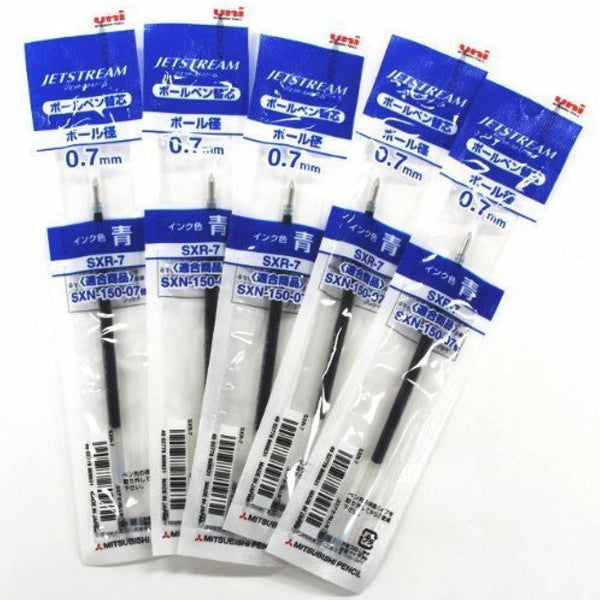 Uni-ball Jetstream Fine Point Roller Ball Pen Refills, 0.7mm Blue Ink, Value Set of 5