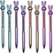 Maydahui 24PCS Retractable Rabbit Ballpoint Pen - Colorful Crystal Quicksand Pen, Cute Animal Gem Pen