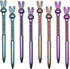 Maydahui 24PCS Retractable Rabbit Ballpoint Pen - Colorful Crystal Quicksand Pen, Cute Animal Gem Pen