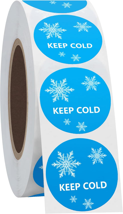 Hybsk 1 Inch Keep Cold Freezer Stickers, Total 1,000 Labels Per Roll