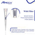 Disposable Filtering Pipette Tips, 960pcs Universal Filter Pipette Tips, 10 µL, 96 Tips/Rack x 10 Racks
