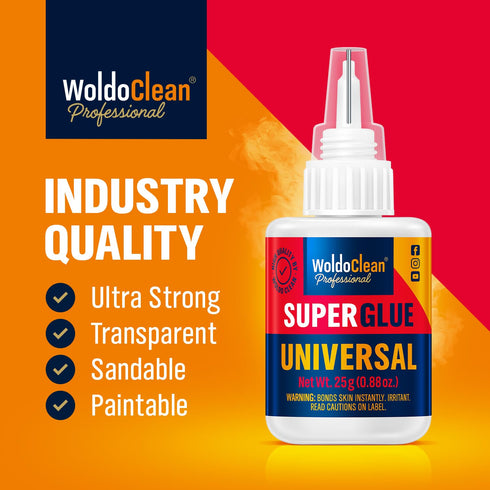 Super Glue for All Purpose - 25g Extra Strong, Waterproof, Heat-Resistant Clear Glue with Precise Nozzle