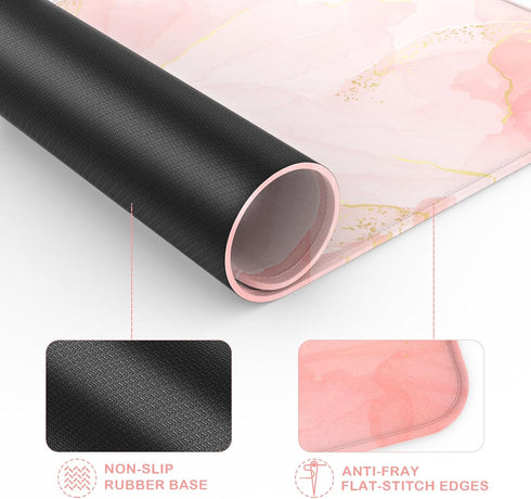 Mouse Pad with Stitched Edge, Multiple Patterns, Non-Slip Rubber Base, Washable Lycra Cloth for Gaming