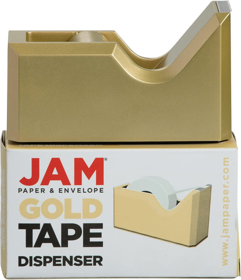 JAM PAPER Colorful Desk Tape Dispensers - Gold, Sold Individually