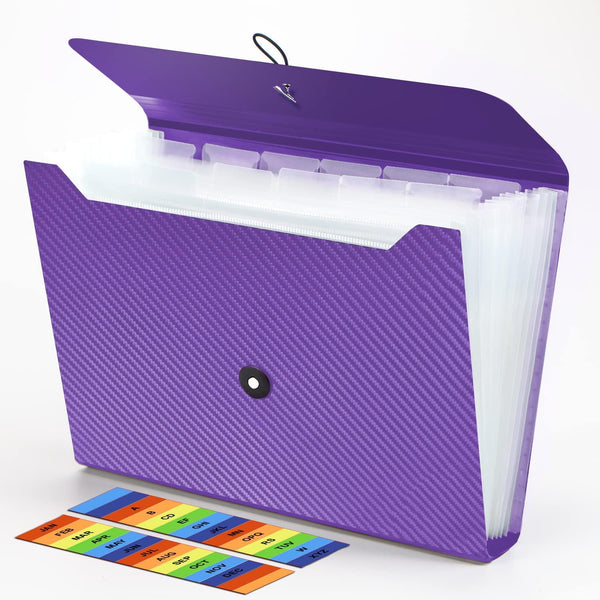 Expanding File Folder, 13 Pockets Accordion File Holder Organizer for A4 Letter Size Paper, Document Receipt Organizer