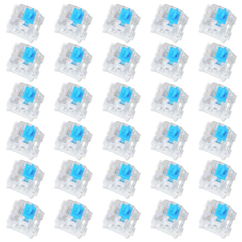Josojoou 30 Pieces Blue Mechanical Keyboard Switches, 3 Pin Pre-Lubricated Clicky Key Switches,
