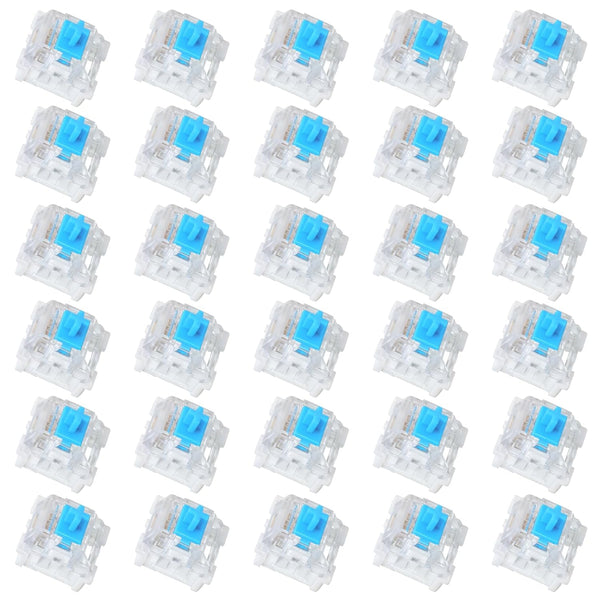 Josojoou 30 Pieces Blue Mechanical Keyboard Switches, 3 Pin Pre-Lubricated Clicky Key Switches,