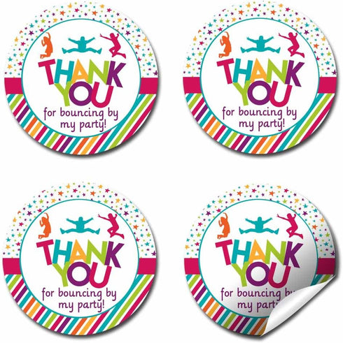 Jump and Bounce Birthday Party Thank You Sticker Labels - 40 2" Circle Stickers by AmandaCreation