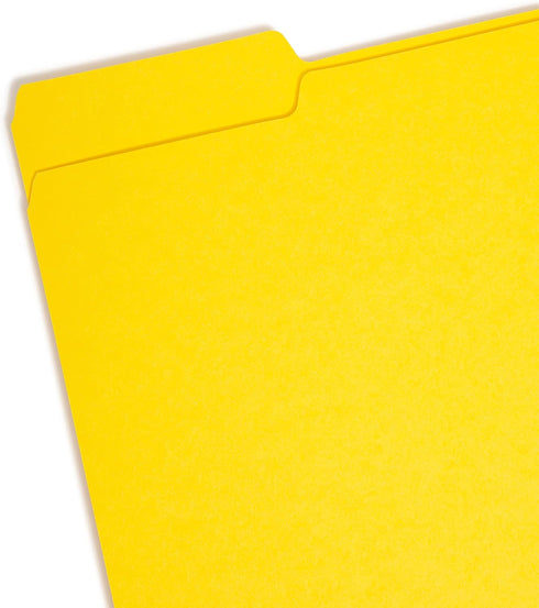 Smead Interior File Folder, 1/3-Cut Tab, Letter Size, Yellow, 100 per Box (10271)