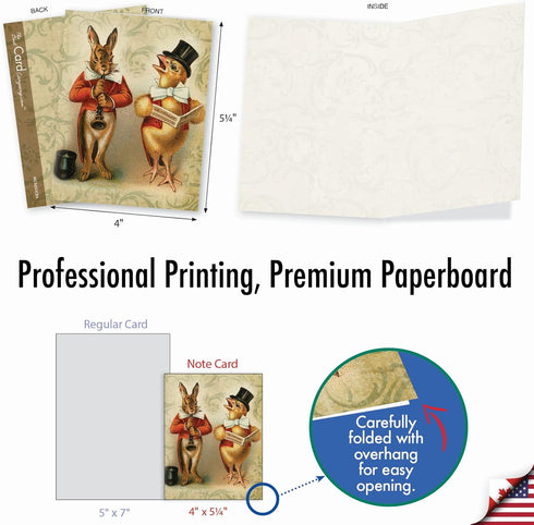 The Best Card Company 10 Thank You Assortment Note Cards w/Envelopes, Assorted Set of Funny Bunnies Cards 4 x 5.12 inch