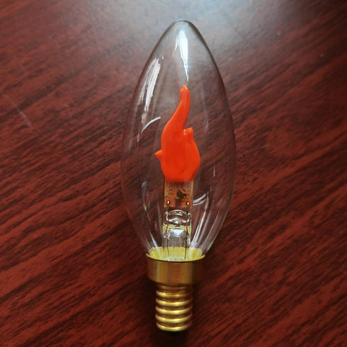 B/B11 E12 Bulb, 1800K 2 Non-Dimmable, 2-Pack Type LED Flame Effect Red Light Modes, Crystal Clear Glass, Ideal