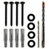 Lag Bolt Kit for Mounting TV into Wood or Concrete - Heavy Duty Bolts, Fischer Anchors, 2 Drill Bits