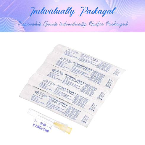 SHAOTONG 30 Gauge 5/16 Inch Luer Lock Accessories Disposable Lab Supplies, Pack of 100