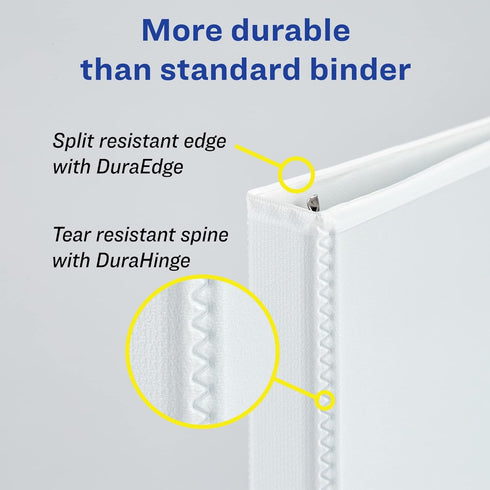 Avery Durable View 3 Ring Binder, 4 Inch EZD Rings, 1 White Binder (09801)