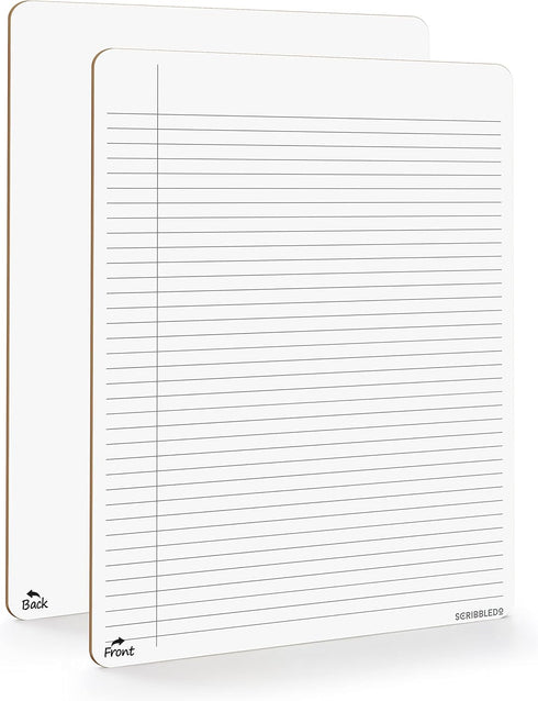 Scribbledo Dry Erase Notebook, College Ruled Lined Board 9"x12", Reusable Lined Erasable Writing Note Pad