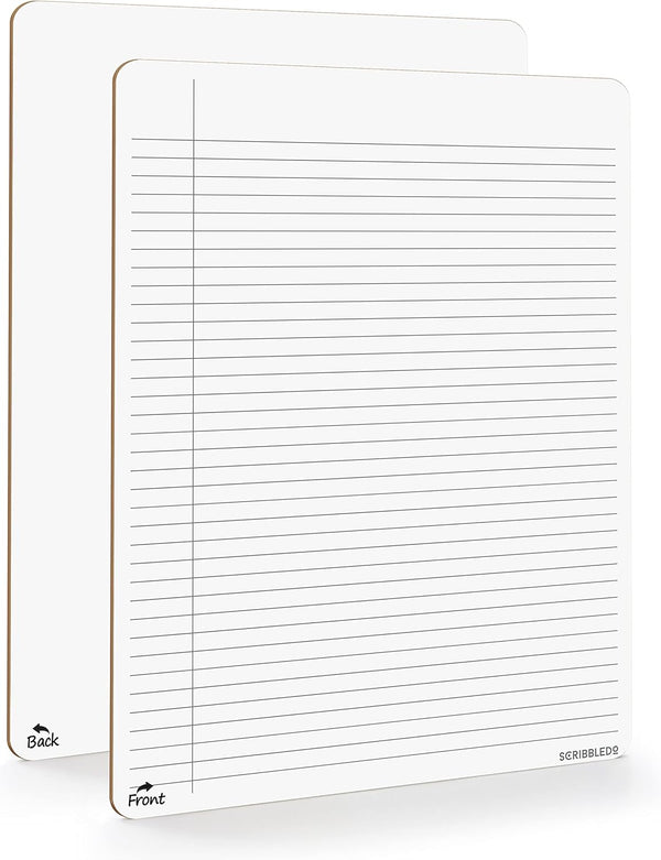 Scribbledo Dry Erase Notebook, College Ruled Lined Board 9"x12", Reusable Lined Erasable Writing Note Pad