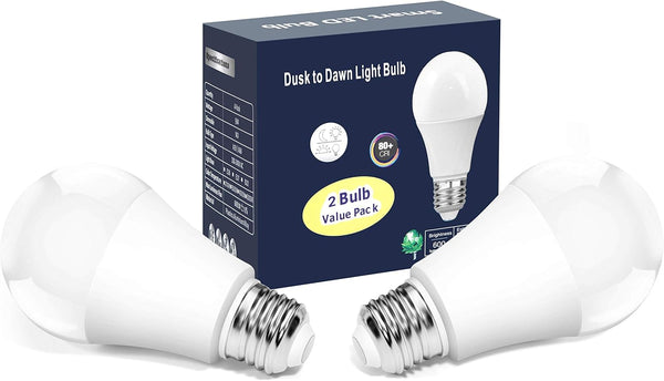 Torkase 13W Dusk to Dawn Light Bulbs, No Timer Required, 1100lm (100W Equivalent), 6000K Daylight, E26 A19 Automatic