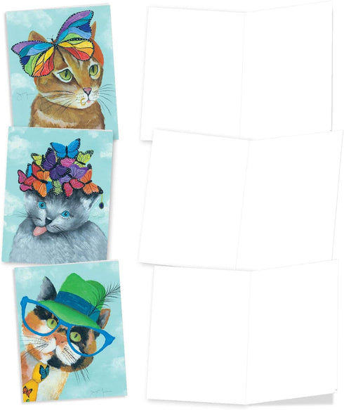 The Best Card Company 20 Assorted Blank Notes Bulk Box Set - 4 x 5.12 Inch with Envelopes (10 Designs, 2 Each)