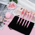 WEMATE 8Pcs Pink Ballpoint Pen Set, Metal Crystal Diamond Glitter Pens for Journaling, Gifts for Women, School, Office