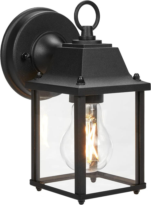 Maxxima Porch Lantern Outdoor Wall Light with Clear Glass, Patio or Porch