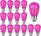 S14 Pink LED Bulb Replacement, 2W Shatterproof E26 Base, Waterproof Vintage Bulb for Christmas Party, 15 Pack