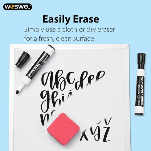 50 Count 10 WOSWEL Dry Erase Markers Bulk, Chisel Tip Whiteboard Markers, Low Odor Thick Dry Erasable Markers, Assorted