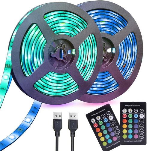 USB LED Strip Lights 13.2ft, USB Powered LED Light with 24-Keys Remote