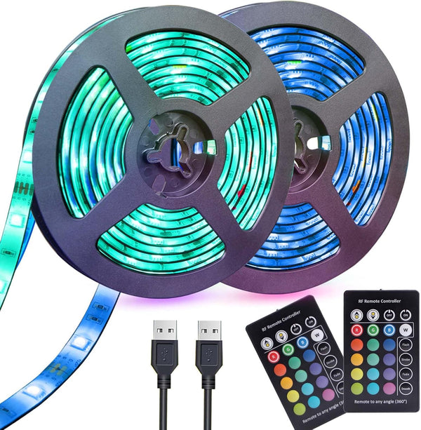 USB LED Strip Lights 13.2ft, USB Powered LED Light with 24-Keys Remote