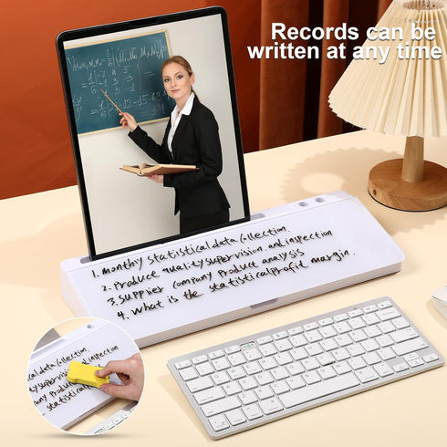 Desk Whiteboard with Storage, Glass Dry Erase Whiteboard, Desktop Office Supplies, Desk Organizers with Accessories