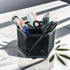 SETTFRFE Hexagon 360° Rotating Pen Organizer for Desk, 6 Compartments Mesh Pen Caddy, Black