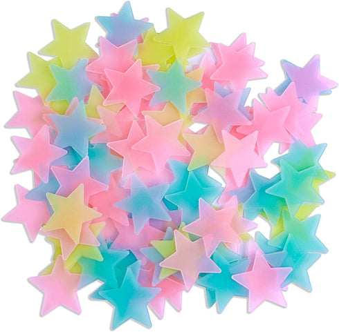 AM AMAONM 100pcs Glow in The Dark Luminous Stars Fluorescent Noctilucent Plastic
