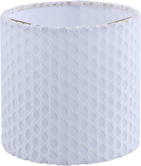 Aspen Creative 31204 Small Clip-On Drum Lamp Shade in Off-White with Honeycomb Pattern, 5"