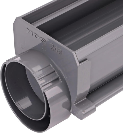 NDS 249 Spee-D Channel Drain Offset End Outlet, Connects to 3 in. Drain Pipe, Adjustable, Gray