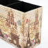 DreamsEden Vintage Pen Pencil Holder Cup Retro Pattern Desk Organizer for Home Office (Beige Paris Eiffel Tower Square)