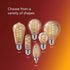 Vintage Flicker-Free Amber Spiral B11 Dimmable, Eyecomfort Technology, 225 Lumen, 2000K, E12 Base, 8-Pack