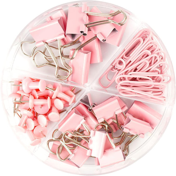 97 PCS Office Supplies for Women, Paper Clips, Binder Clips and Push