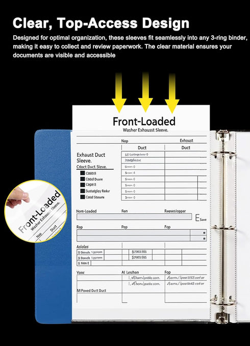 Sheet Protectors 8.5 x 11 Inch, 100 Pack Page Protectors for 3 Ring Binder, Top Loading Plastic Sleeves